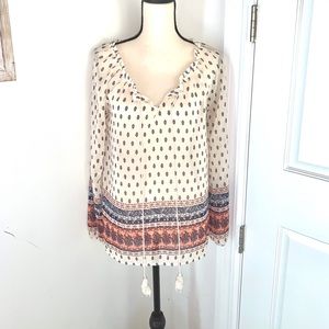 Nordstrom’s Blu Pepper Boho Leaf Print Top M